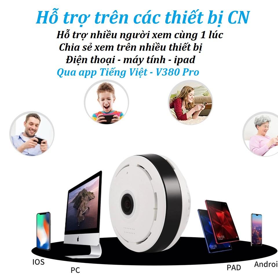 Camera gắn trần nhà toàn cảnh V380 PRO VR 360 ĐỘ - Xem toàn cảnh 3D, không dây, hình ảnh full HD Kèm Thẻ Nhớ 32GB