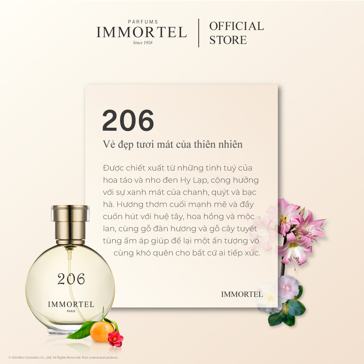 Nước Hoa Nữ IMMORTEL 206 - Eau de Parfum 60mL Nhập Khẩu Chính Hãng Pháp