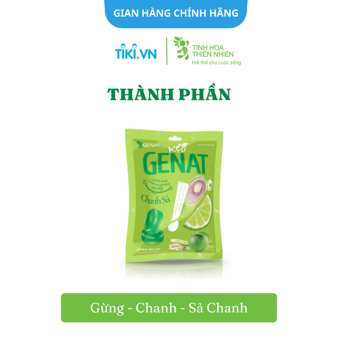 Kẹo ngậm Genat Chanh Sả (Túi 20 viên)