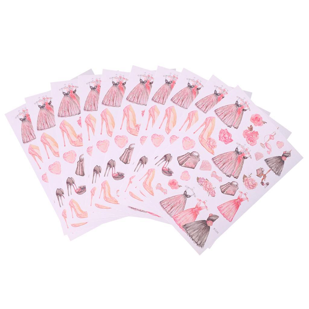 10 Sheets DIY Paper Stickers Diary Scrapbook Label Sticker Photo Album Decor