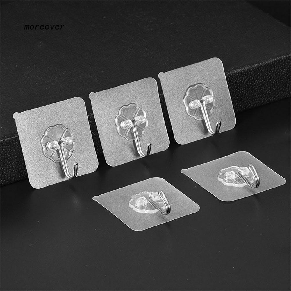Set 10 Móc Dán Tường Siêu Dính Trong Suốt Chịu Lực Tốt Treo Tường Chắc Chắn