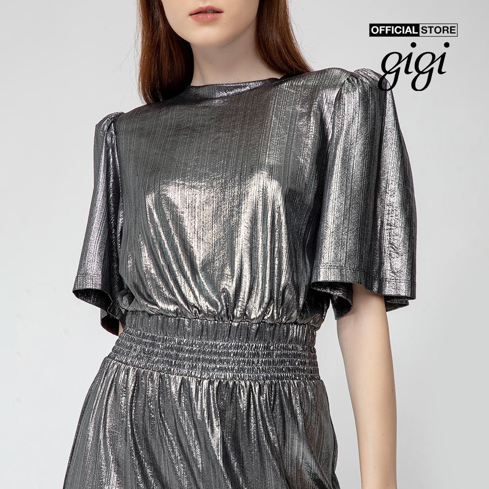 GIGI - Jumpsuits nữ cổ tròn ngắn tay Metalic Ribs G2201202610H