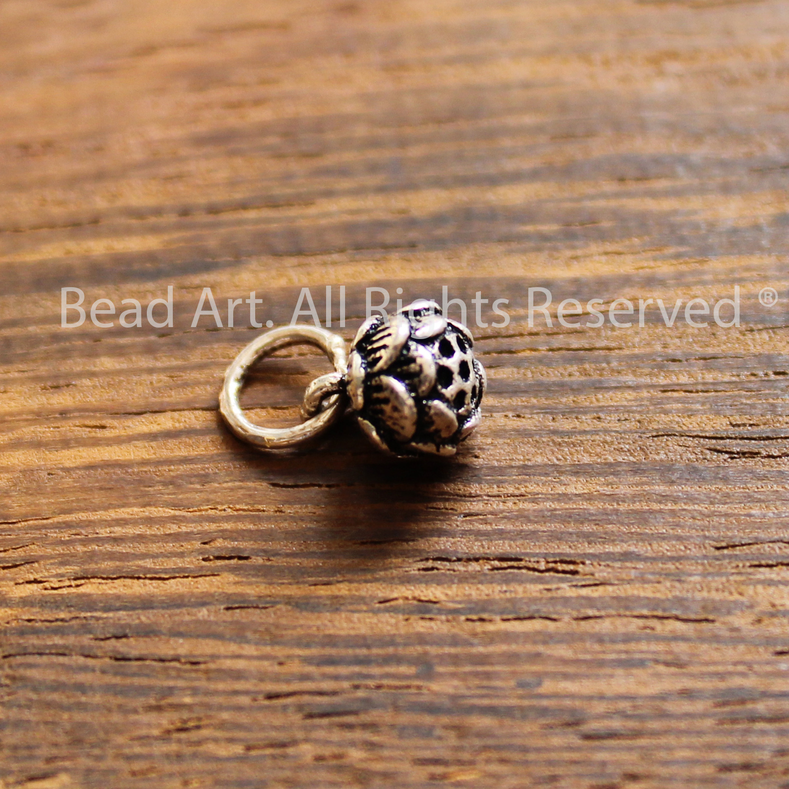 [1 Cái] Charm Hoa Sen Treo Tòng Teng 12x6.5MM, Bạc 925, Phối Vòng Tay, Chuỗi Hạt, Trang Sức Phong Thuỷ - Bead Art