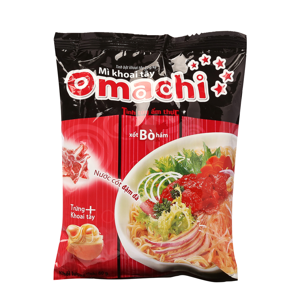 Mì Omachi Xốt Bò Hầm Gói 80G