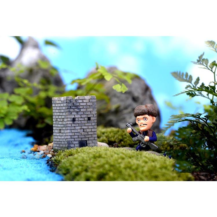 Tiểu cảnh mini ️ Mô hình chòi canh trang trí tiểu cảnh, sen đá, sân vườn, terrarium