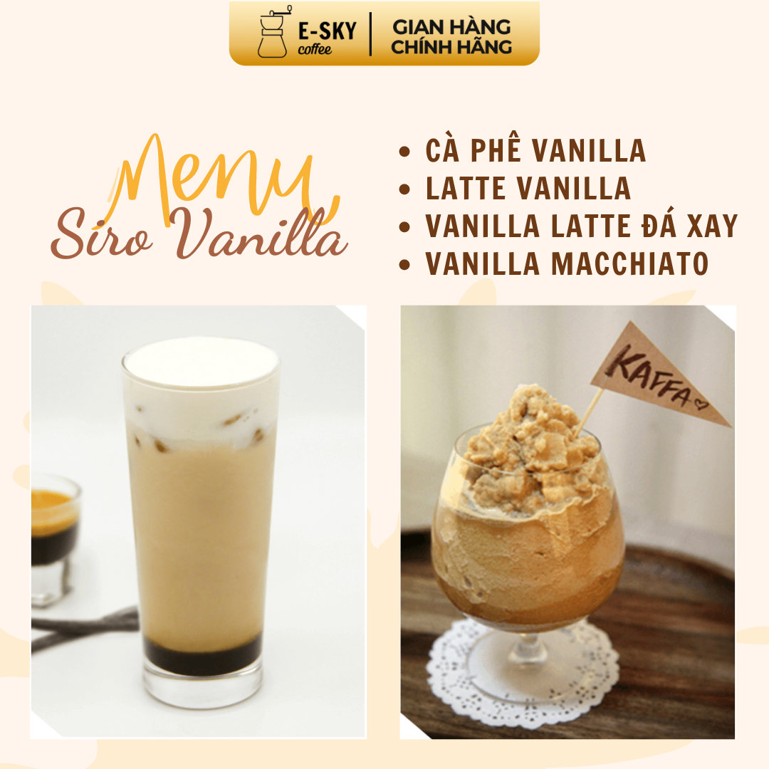 Siro Vani Pomona Vanilla Syrup Nguyên Liệu Pha Chế Hàn Quốc Chai Thủy Tinh 1 lít