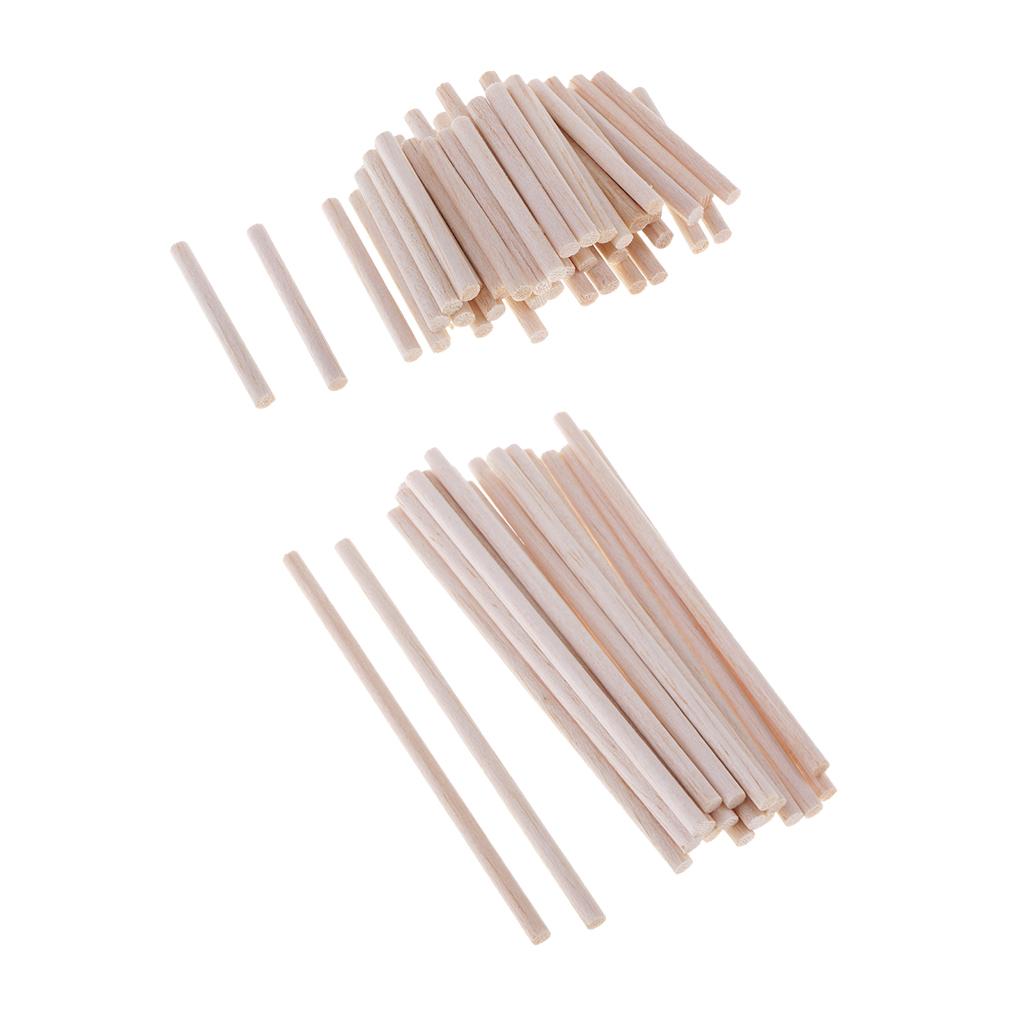 70 Gói Gỗ Balsa Dowels Que Gậy Gỗ Nhẹ Đa Năng Gỗ-Đường Kính 5 Mm, 50 Mm Dài 120 Mm