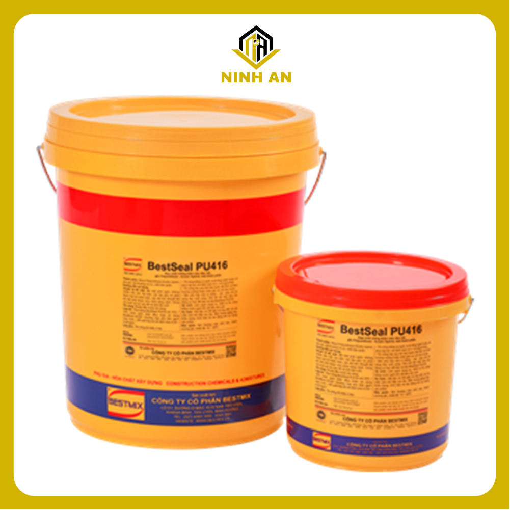 BestSeal PU416 - Thùng 20kg - hợp chất chống thấm gốc nhựa Polyurethane-Acrylic hybrid, siêu đàn hồi, một thành phần 2 Màu trắng - xám (Màu vàng kem và xanh lá vui lòng liên hệ trực tiếp )