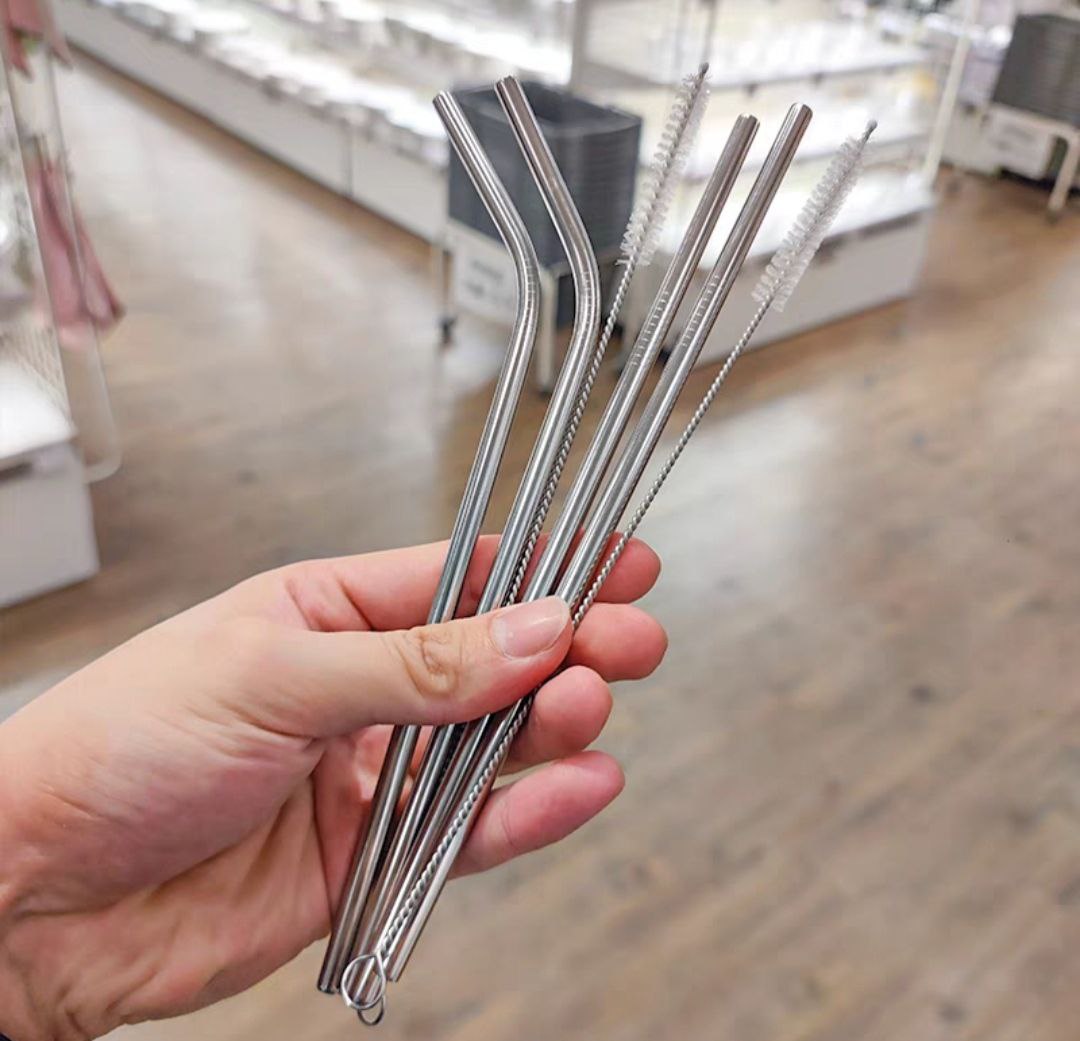 Bộ 4 Ống Hút Inox (Ống Hút inox sus 304) -Tặng cọ VS