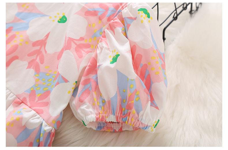 DONGSHOP HOT Cô gái hoa đầm mùa hè trẻ em nhất lưới màu hồng váy cô gái nhỏ công chúa váy túi
