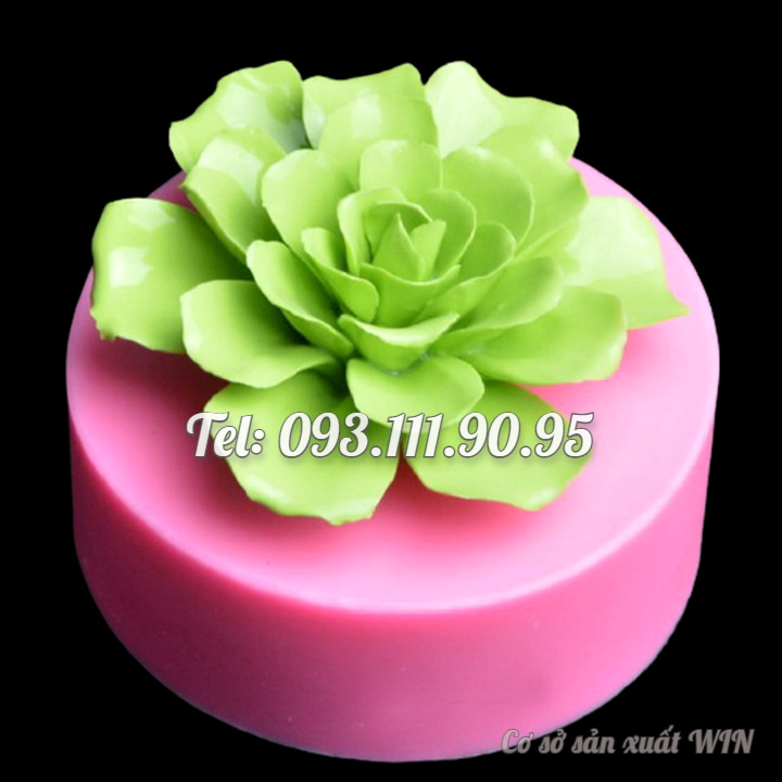 Khuôn rau câu silicon hoa hồng sa mạc đại đóa loại 11 cm - Mã số 1633