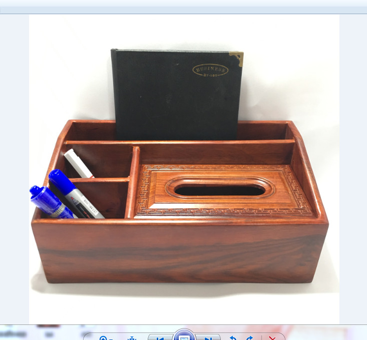 Gía cắm bút - giá để tài liệu và thiết bị văn phòng đa năng bằng gỗ hương loại to - ảnh thật