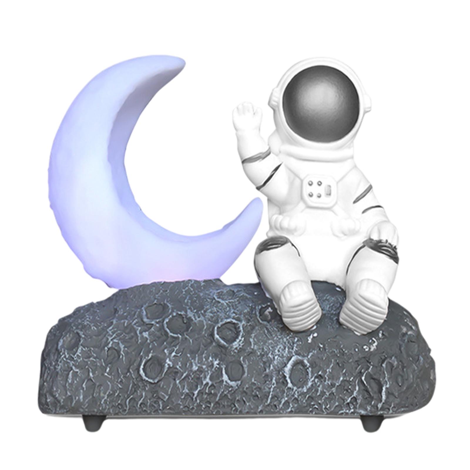 Moon Light Astronaut Bluetooth Speaker with LED Lantern Stereo Sound FM Radio for Kids Girls Boys Birthday Bedroom Home Decoration Christmas