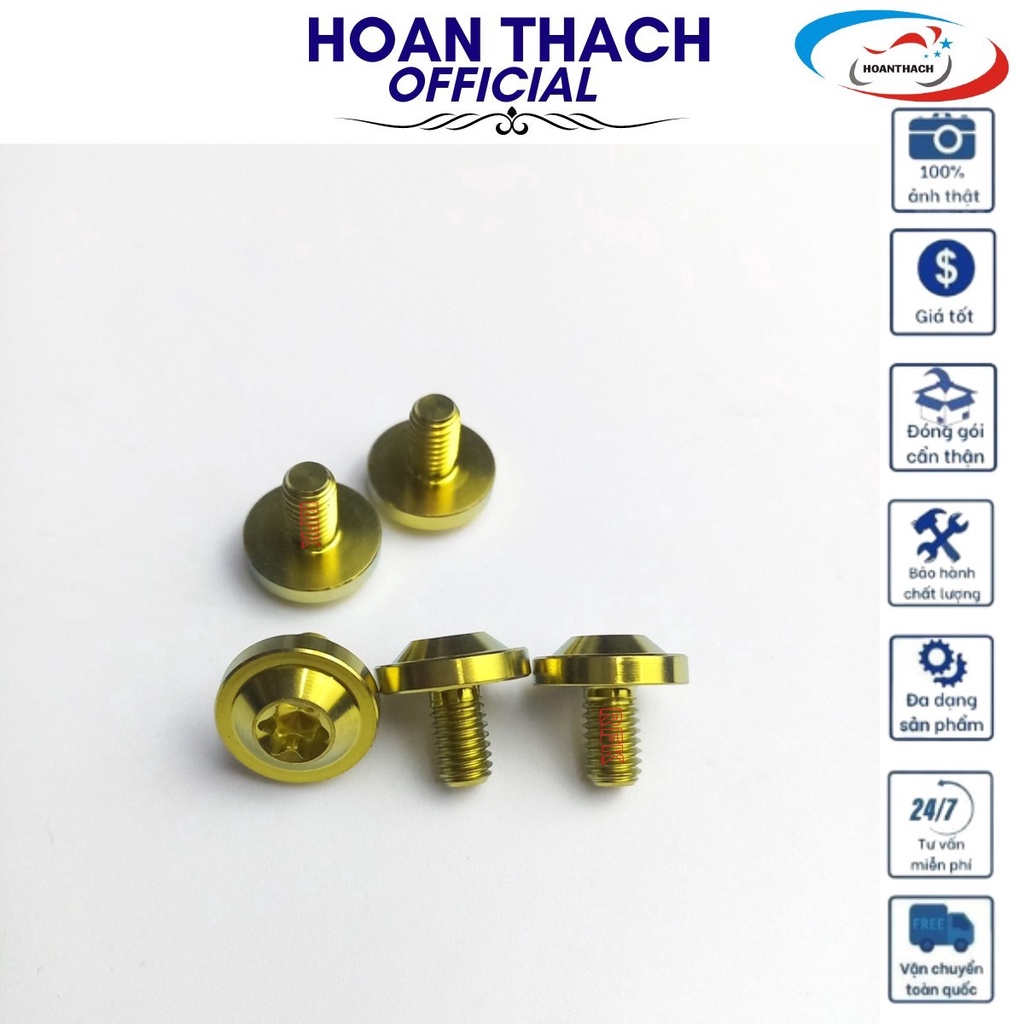 Ốc Gr5 Titan Dù 6L10 Vàng dùng cho nhiều dòng xe , SP010349 (giá 1 con)