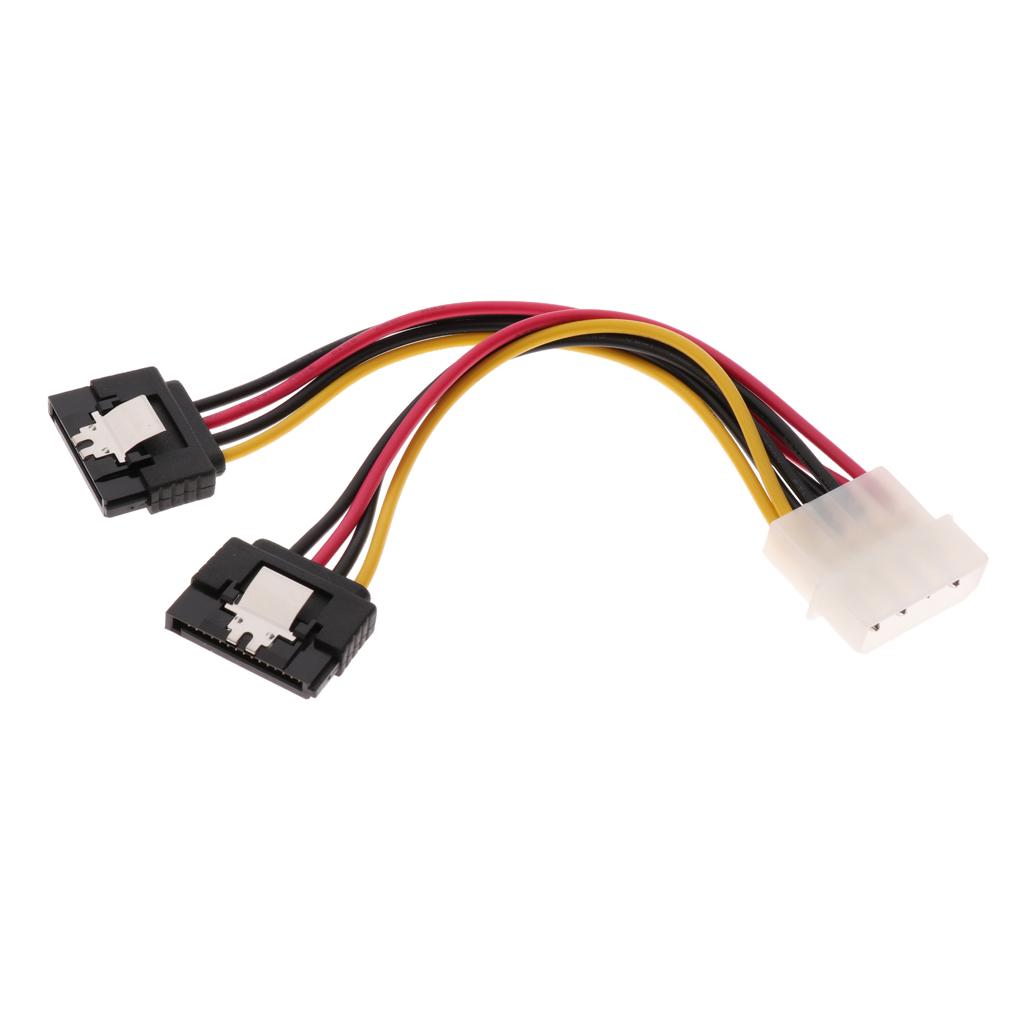 To Dual SATA Power Adaptor Cable 4-pin to 15-pin For HDD Hard Drive