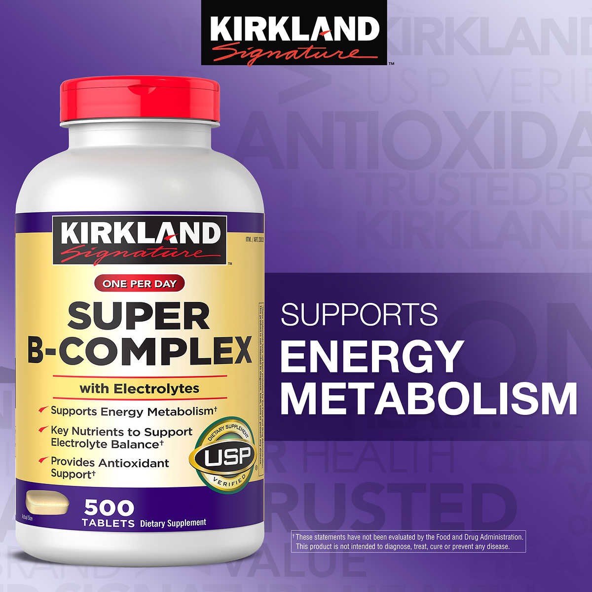 Vitamin B Kirkland Super B-Complex hỗ trợ chuyển hóa năng lượng, tăng hấp thụ dinh dưỡng, cải thiện suy nhược, thêm chất chống oxy hóa - OZ Slim Store