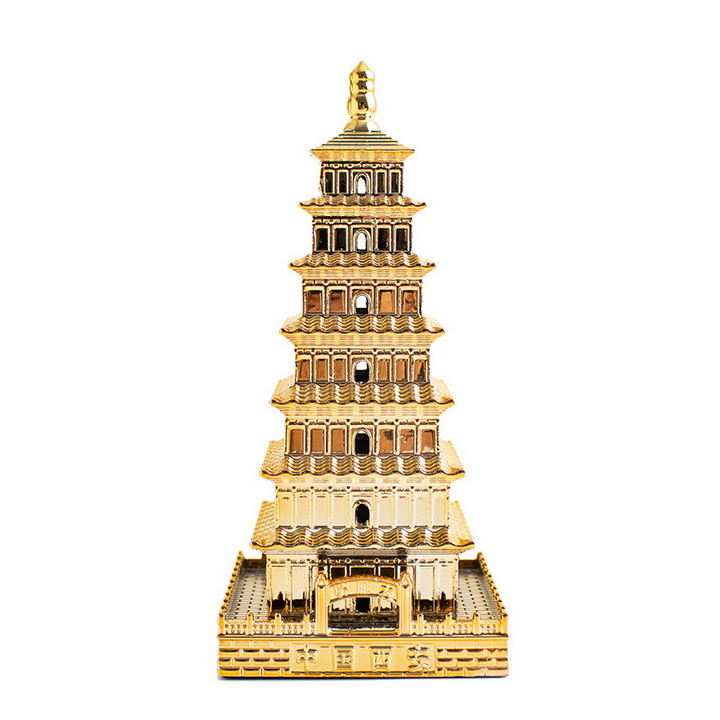 Mô hình tháp Tây An Trung Quốc cao 15cm - Màu vàng