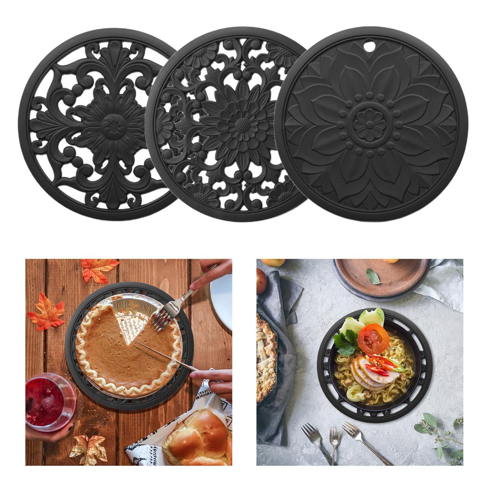 3 Set Heat-insulated Silicone Hot Pads Countertop Bowl Mat Trivet