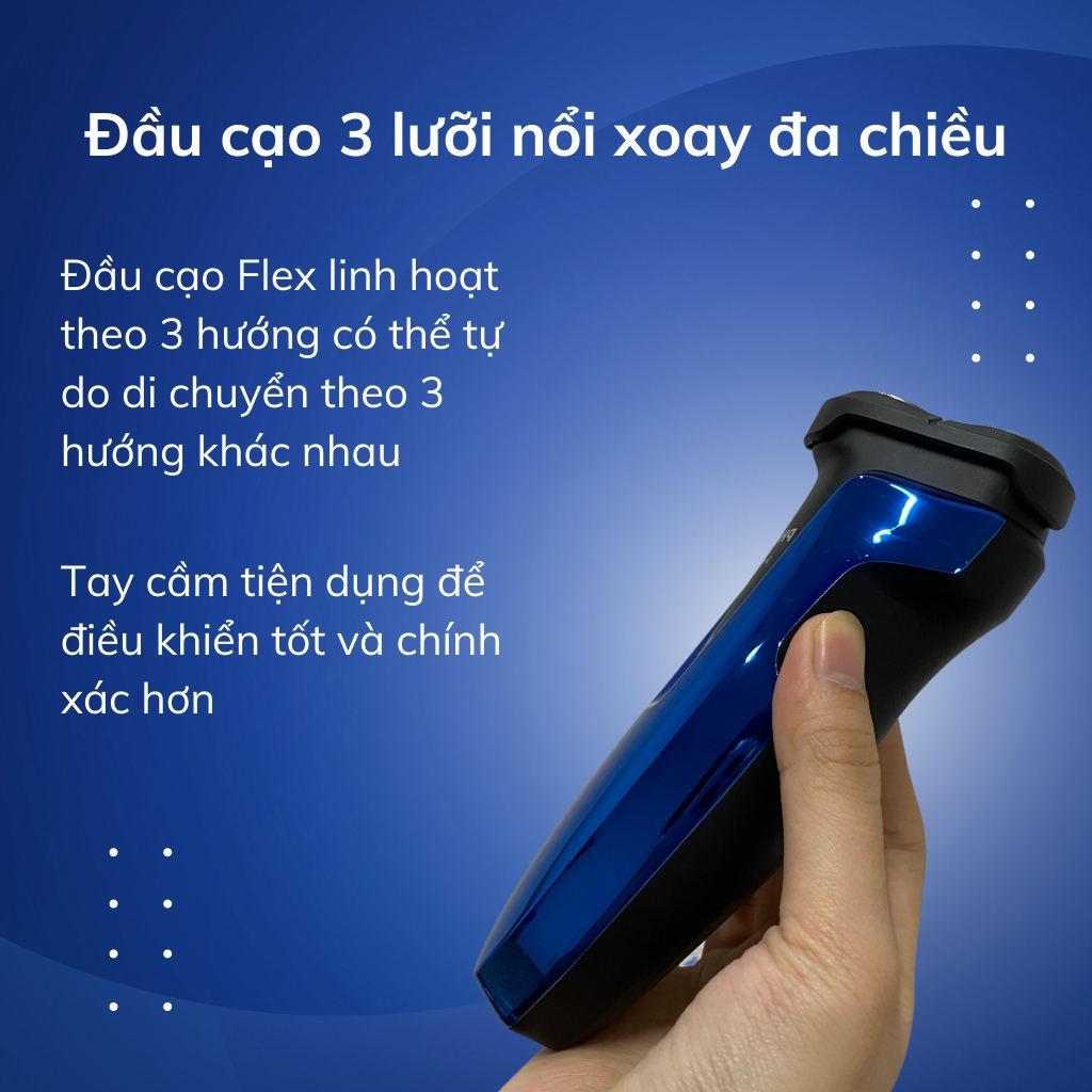 Máy cạo râu Philips điện 3 lưỡi tự mài đa năng khô và ướt S1050 - Hàng Nhập Khẩu