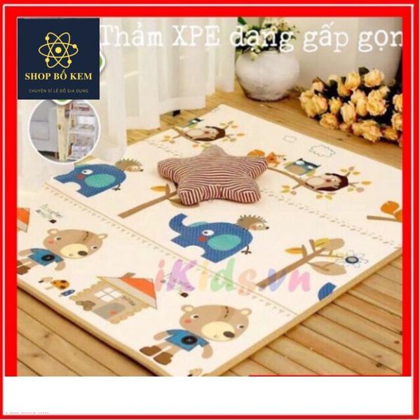 Thảm Xốp Thảm Trải Sàn XPE Phủ Silicon 2 Mặt Cho Bé Siêu Êm