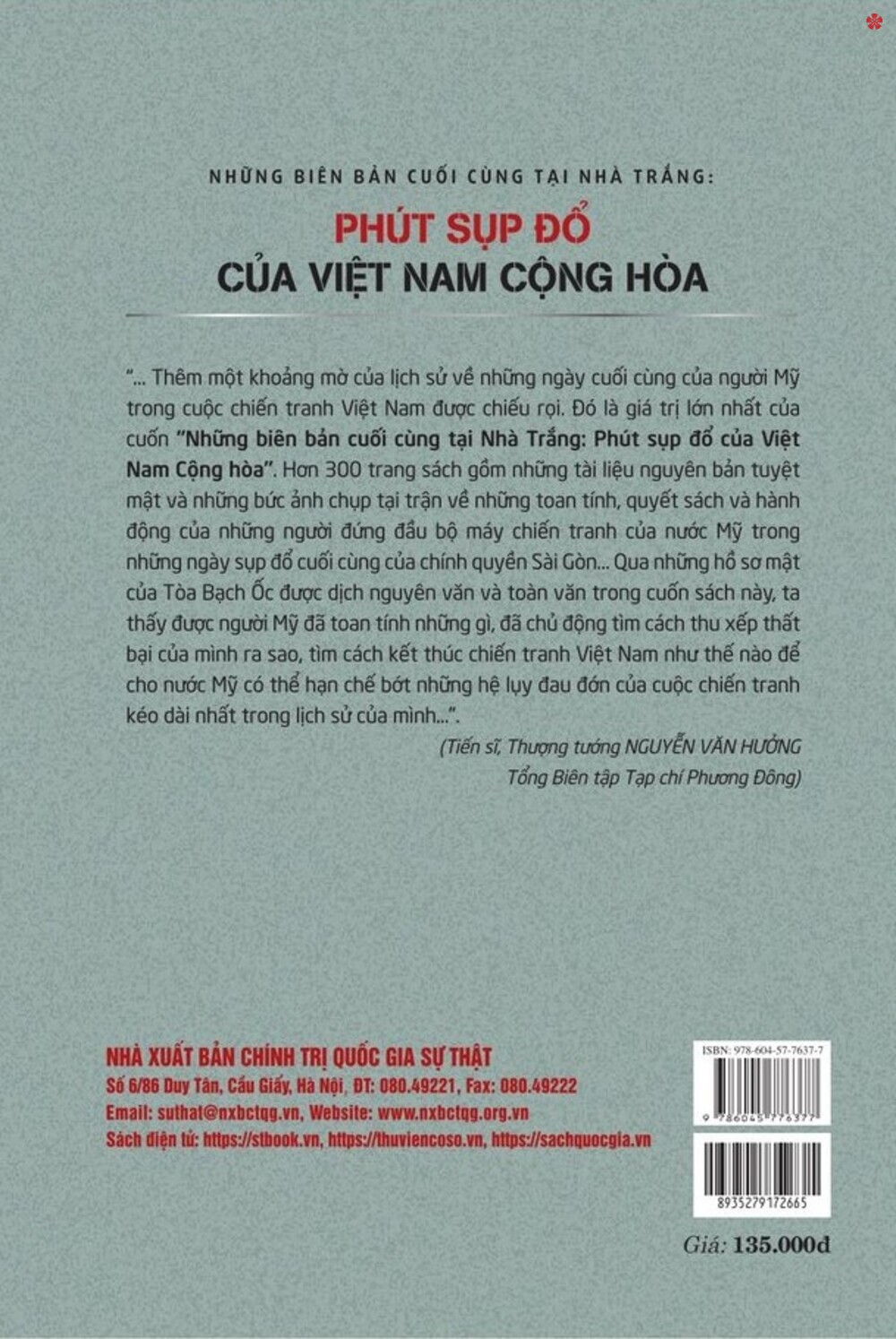 Những biên bản cuối cùng tại nhà trắng: Phút sụp đổ của Việt Nam Cộng Hòa (xuất bản lần thứ ba) - bản in 2025