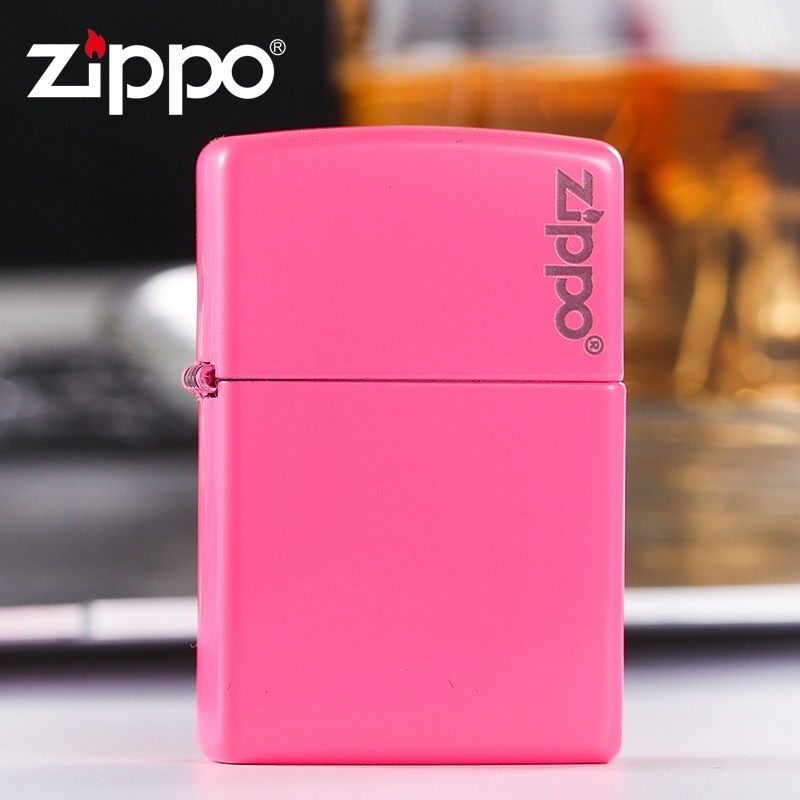 Bật Lửa Zippo Plain with Logo Neon Pink Matte 28886zl