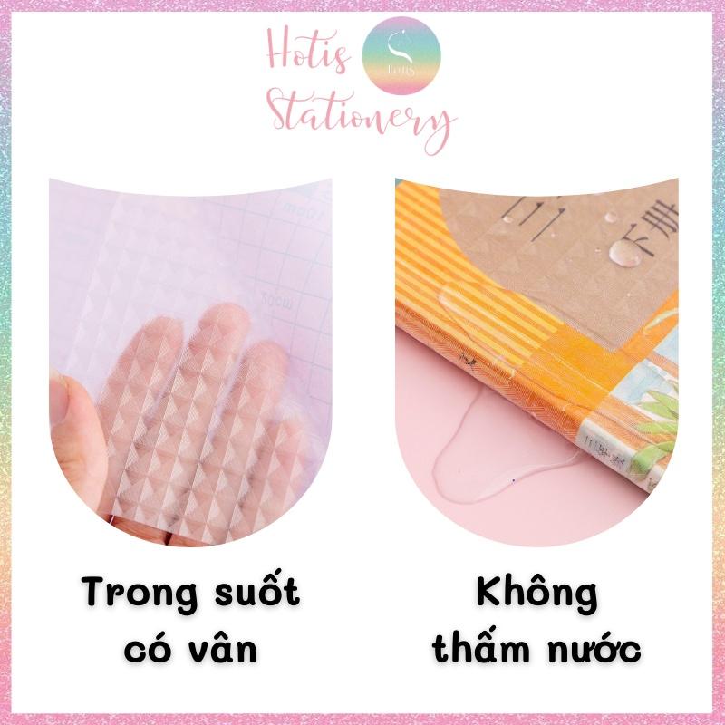 Set 5 tờ decal bọc sách vở trong suốt - Kèm 12 sticker nhãn vở