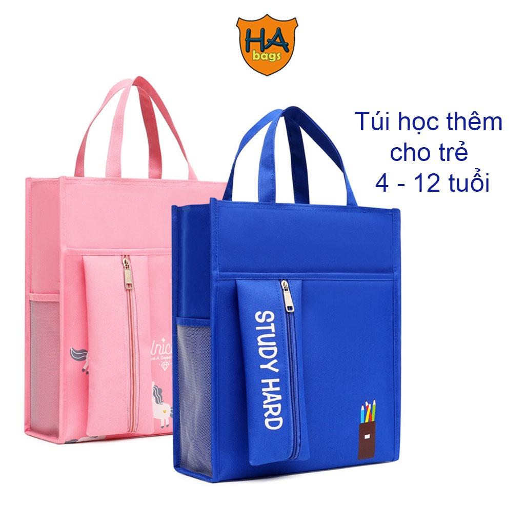 Túi đựng sách vở học phụ đạo HA1024 cho bé từ 4 đến 12 tuổi kích thước 34x28x11cm phù hợp khổ vở A4