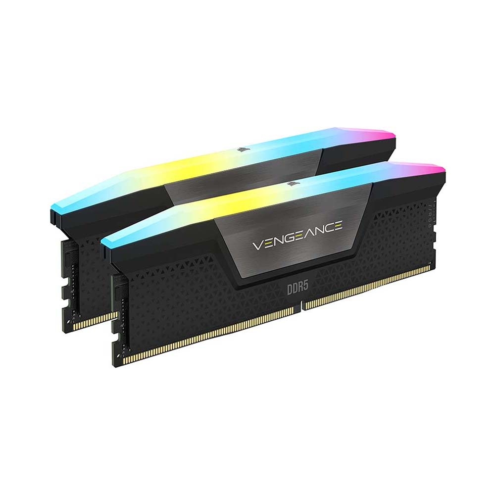 Bộ nhớ trong Corsair DDR5, 5600MHz 64GB 2x32GB DIMM, VENGEANCE RGB DDR5 Black Heatspreader, RGB LED, 1.25V - Hàng Chính Hãng