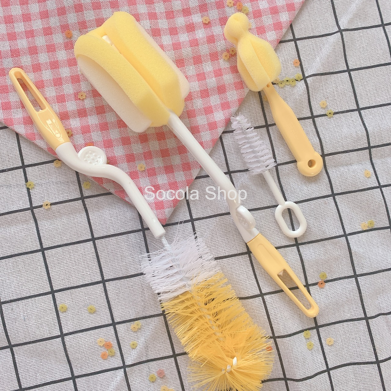 Bộ Cọ Rửa Bình 4 Chi Tiết