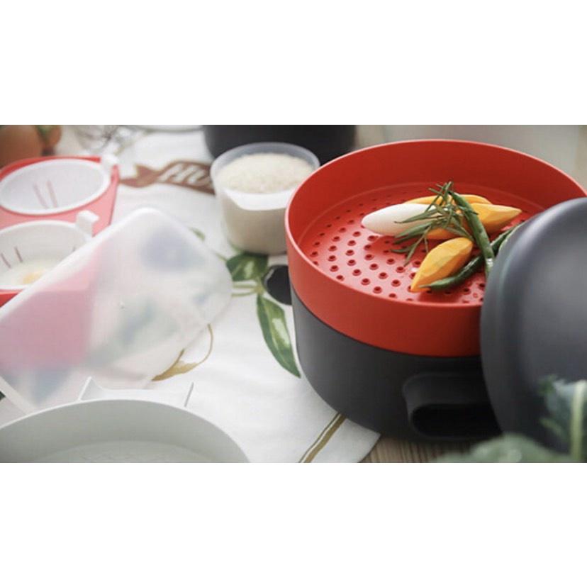 Nồi Đa Năng 4 Tầng MULTI ROICHEN, Dùng An Toàn Trong Lò Vi Sóng, Nhập Hàn