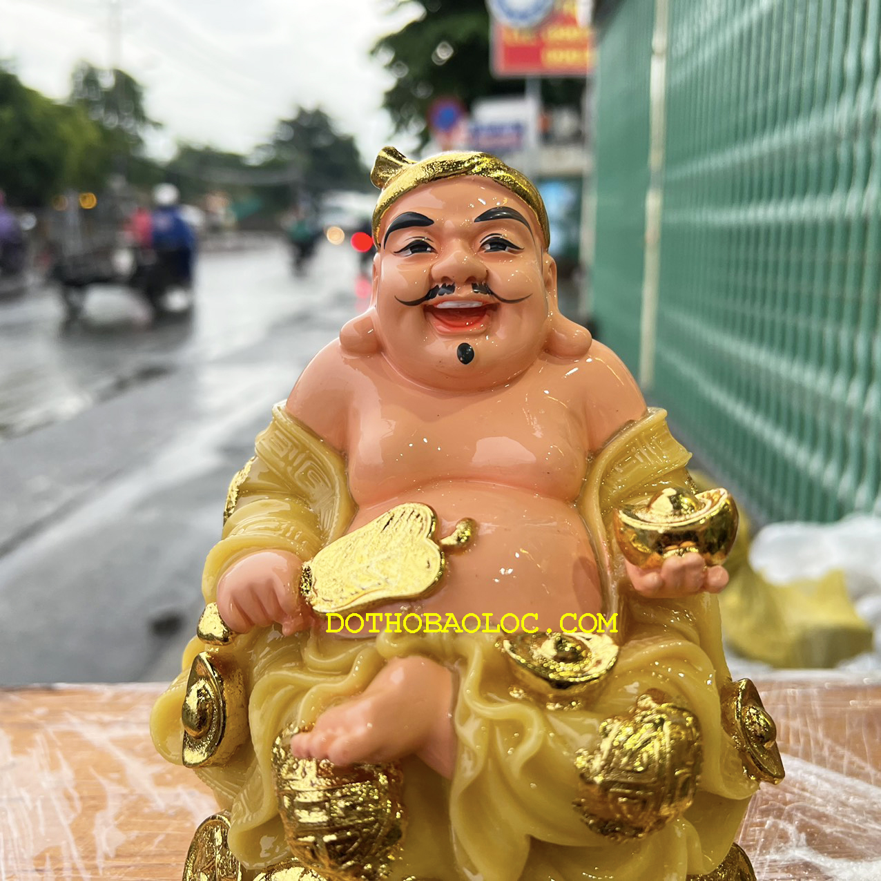 Tượng Thần tài Thổ Địa đá Việt Nam cao 19cm Bộ sản phẩm gồm 2 tượng