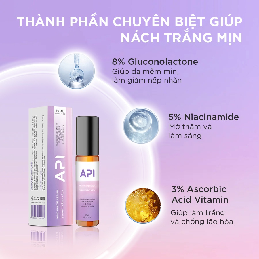 Serum Mờ Thâm Nách, Làm Trắng Nách Mee Natural API 10ml - TÍM