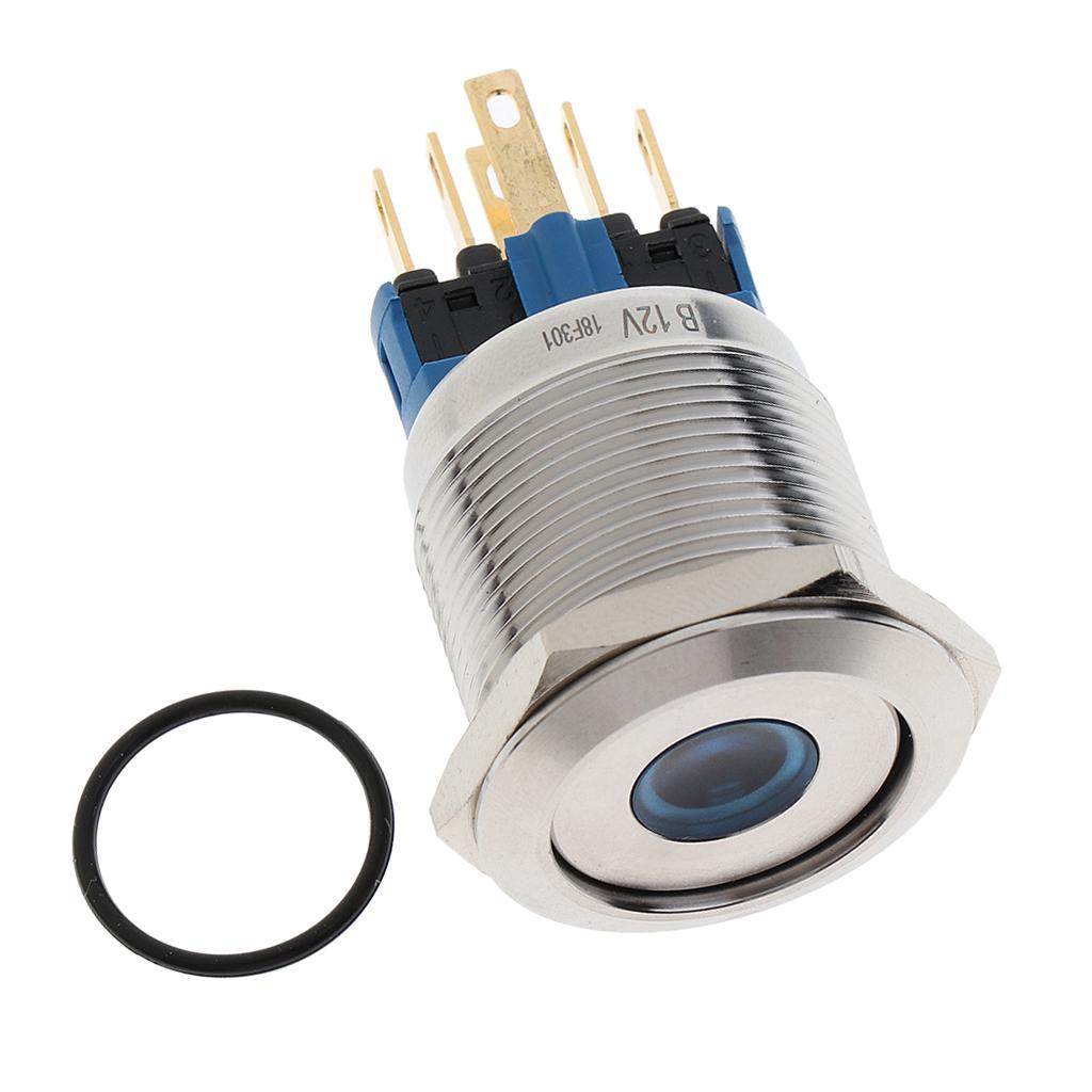22mm button stainless steel 1no 1nc pressure switch with led light 12 v