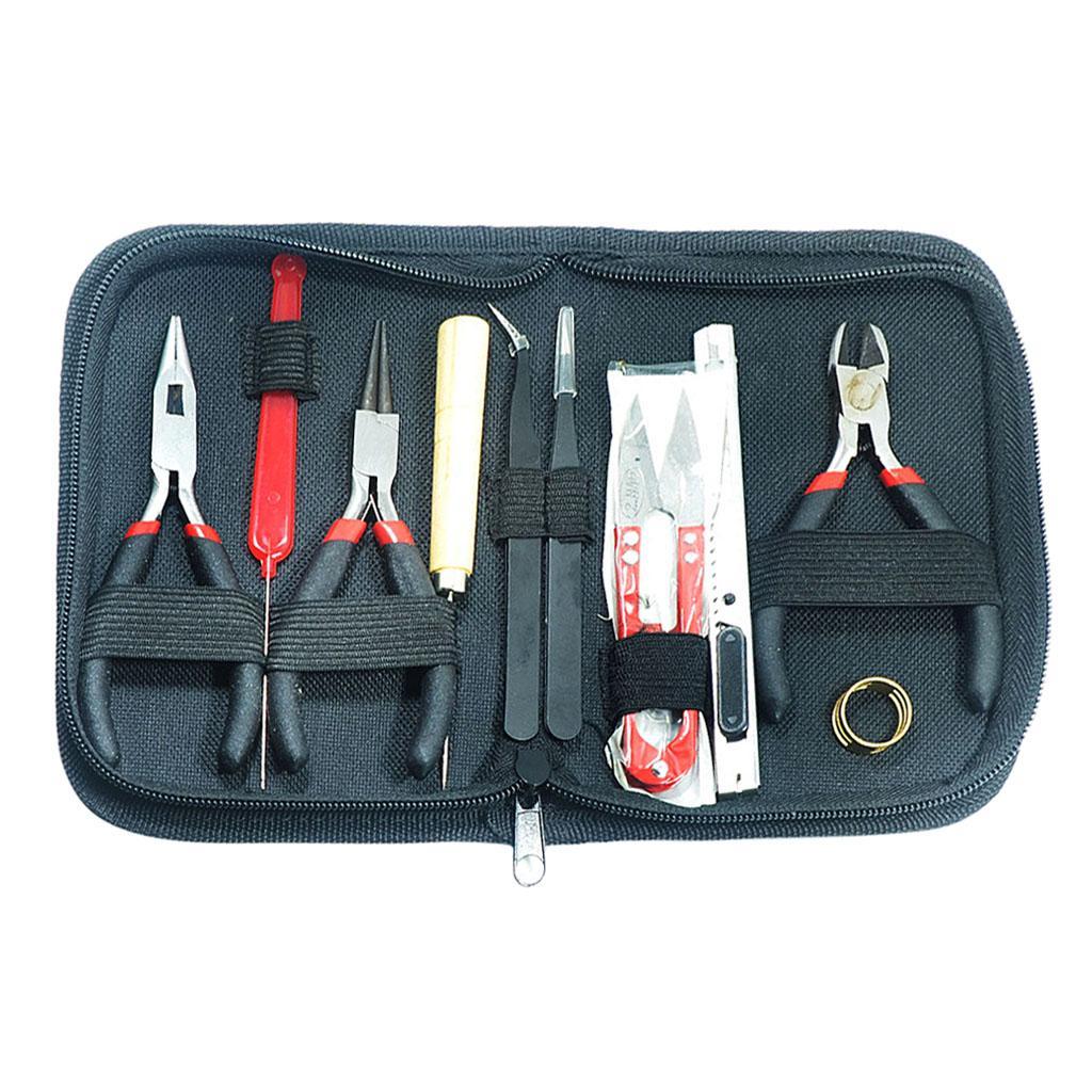 11 Pieces/set Jewelry Making Tools Kit Hand Tools Pliers for Beading Crafting with Case
