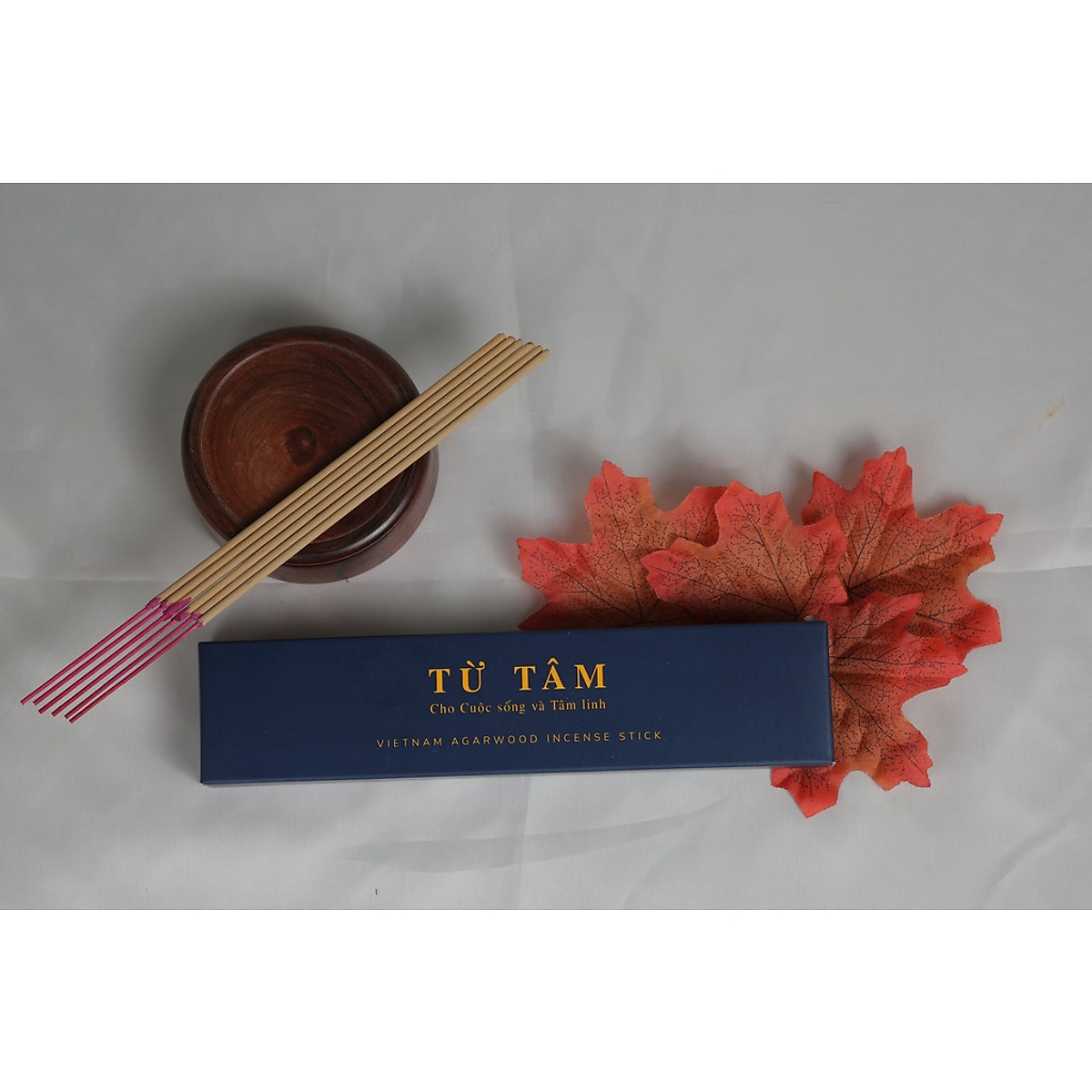 Nhang Trầm Từ Tâm 2 tấc, hộp 100g 150 cây- Giải pháp Nhang Sạch & An Toàn cho Gia đình chung cư, văn phòng, cửa hàng