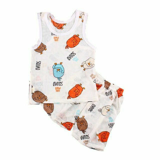 Bộ ba lỗ cotton thông hơi cho bé