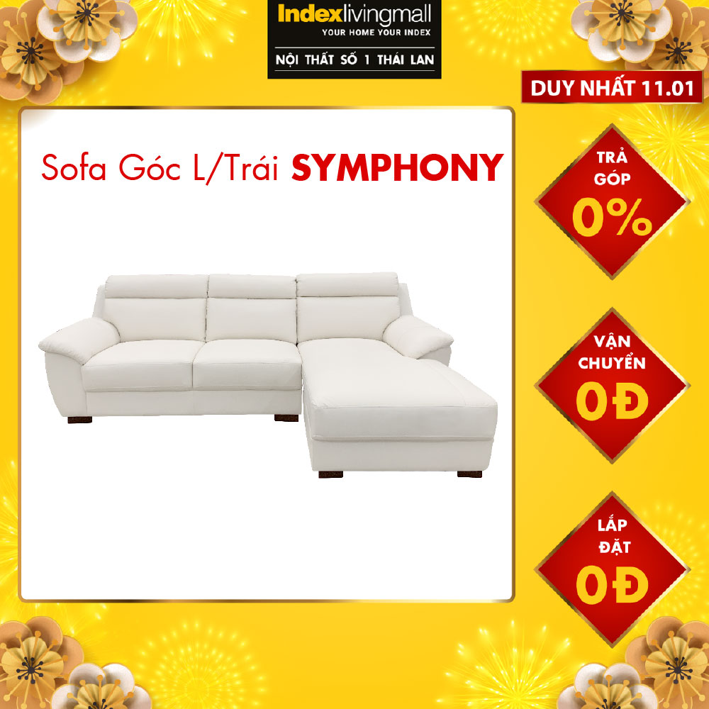 Sofa Góc L/Trái SYMPHONY Màu Trắng Index Living Mall