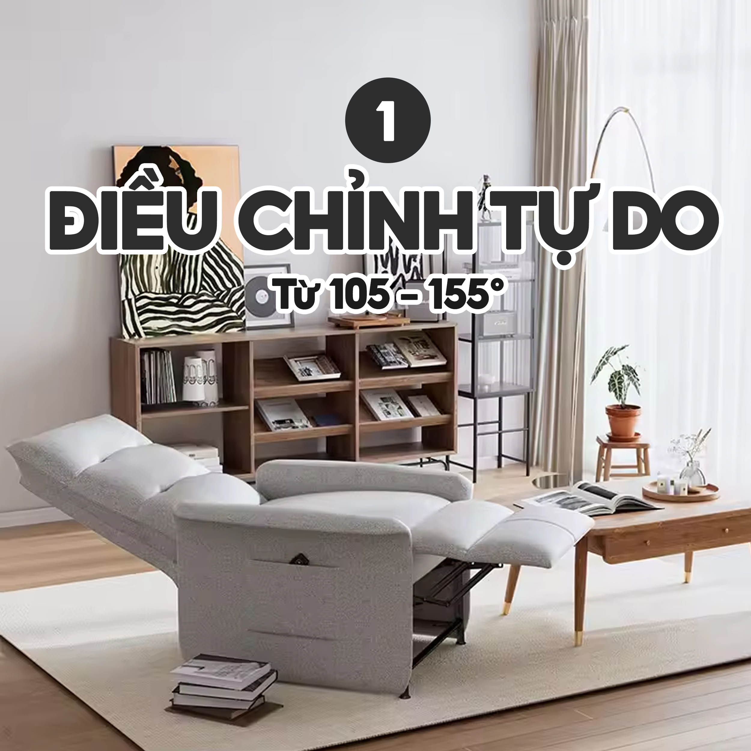 Ghế sofa đơn chỉnh điện iCockpit Zero Gravity, có thể ngả thành giường