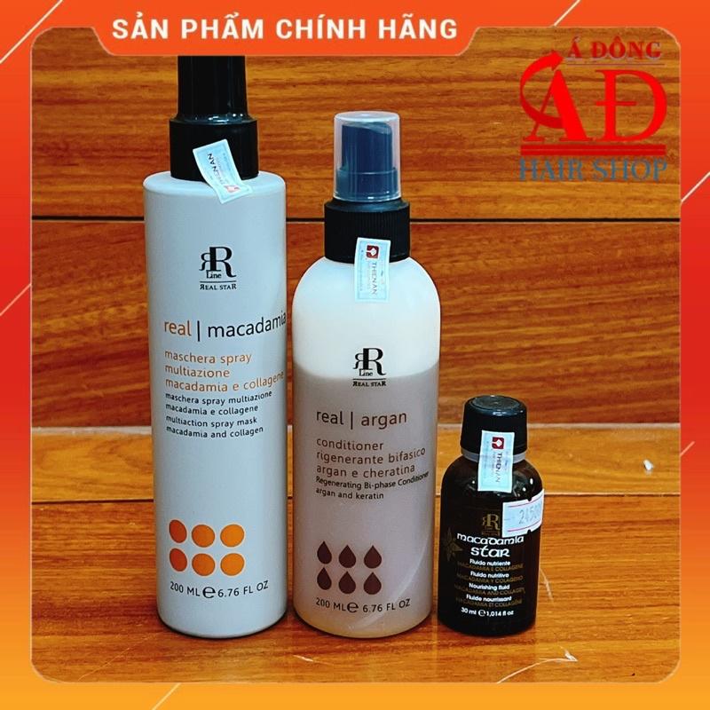 DẦU GỘI HẤP DƯỠNG TÓC RR LINE REAL MACADAMIA ARGAN THERAPY SILVER STAR ITALY