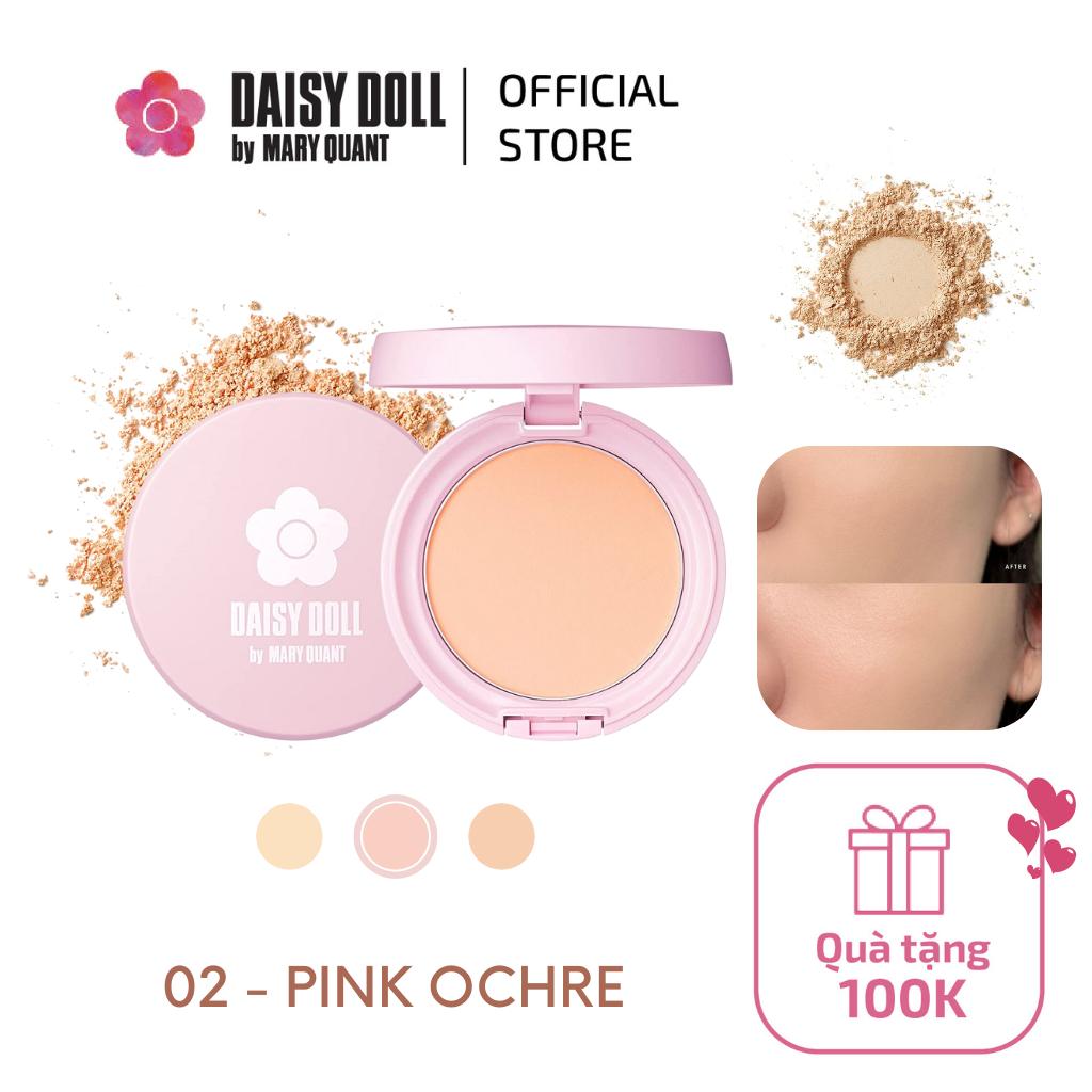 Phấn Phủ Kiềm Dầu Daisy Doll 02 (Màu Pink Ocher) Nhật Bản Dạng Nén Chống Thấm Nước Kiểm Soát Dầu 10g SPF 25 PA+++