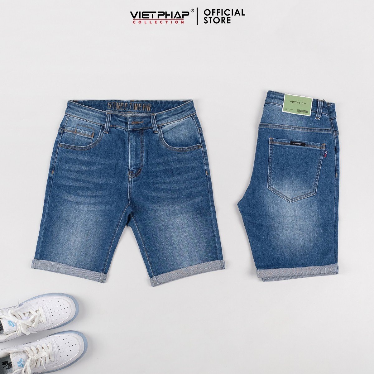 Quần Short Jeans Nam VIỆT PHÁP/ Chất Cotton Cao Cấp co giãn, độ bền màu cao 0410