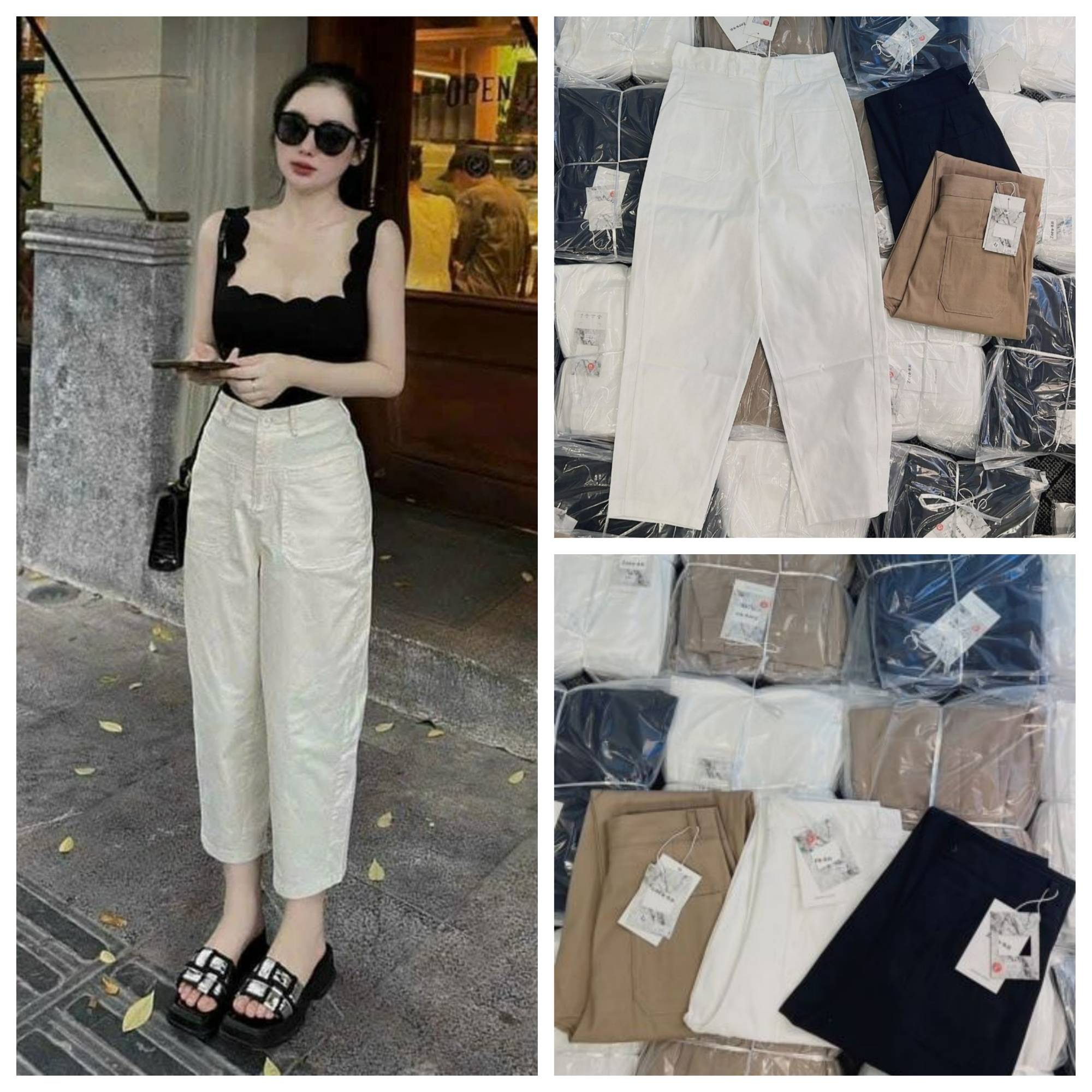 QUẦN BAGGY KAKI TÚI TRƯỚC CHO NỮ QDN709