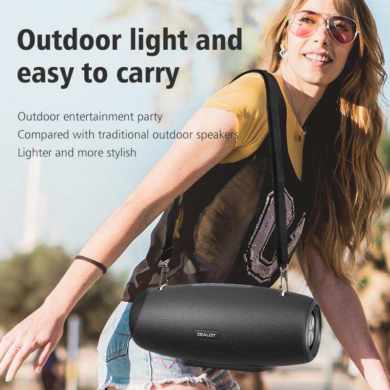 Zealot S67 High Power 60W Boombox Bluetooth Loa di động Stereo Subwofer Subwofer Bass Louder Loa Radio với Mic Karaoke Màu