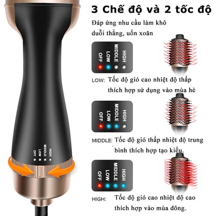 Lược điện sấy tóc đa năng 3 trong 1 One Step, máy sấy tóc uốn, duỗi tạo kiểu làm phồng tóc