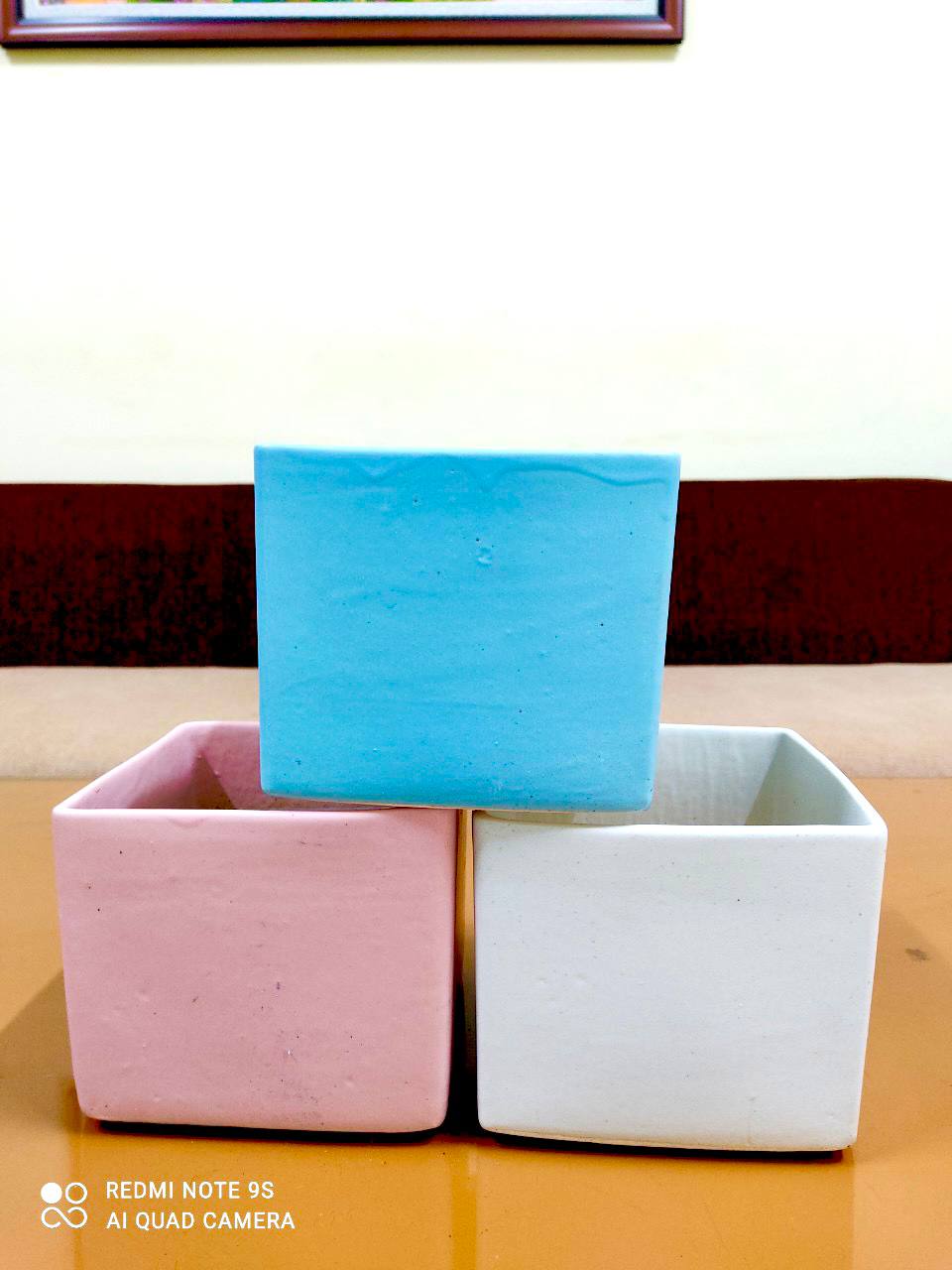 CHẬU SỨ TRỒNG CÂY CẢNH, SEN ĐÁ, XƯƠNG RỒNG VUÔNG SIZE 11x13.5 CM