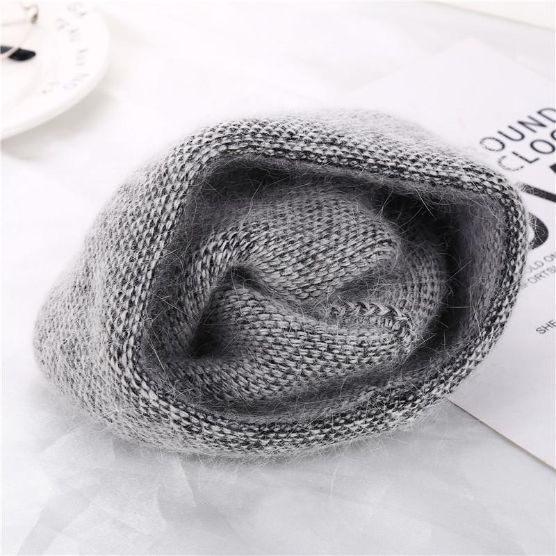 Xthree mới nữ Nón Mùa Đông nón len Angola lông Thỏ bò Bonnet mũ bé gái mùa thu trai nữ giữ ấm nón lưỡi trai thời trang