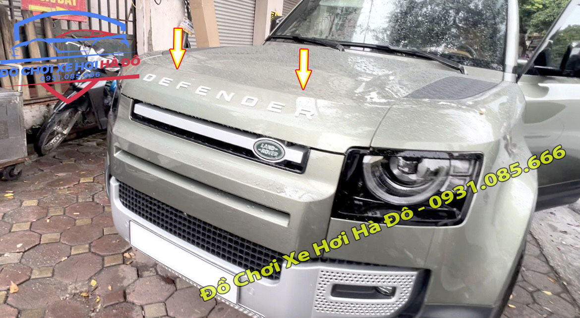 Chữ Nổi Defender Dán Nắp Capo Xe Land Rover Defender - Tem Chữ Defender Dán Capo Xe Land Rover Defender