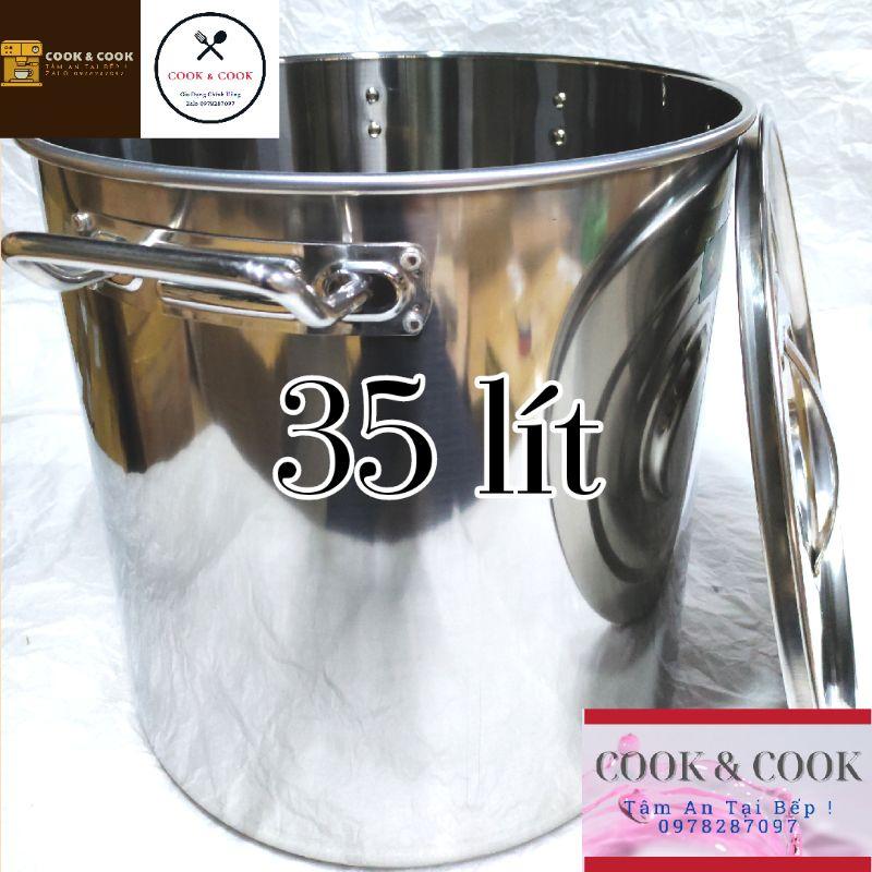 Nồi súp inox 30, 35 lít đáy từ size 36 nồi hầm xương, nồi luộc gà, nồi luộc bánh chưng, nồi phở