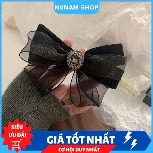 Kẹp tóc nơ nhung phối von đính đá cực sang trọng Nunam Shop